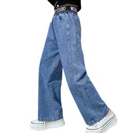 Джинсы Джинсы для девочек с буквенным узором Детские джинсы для девочек Повседневный стиль Детские джинсы Весенне-осенняя детская одежда 6, 8, 10, 12, 14 231019