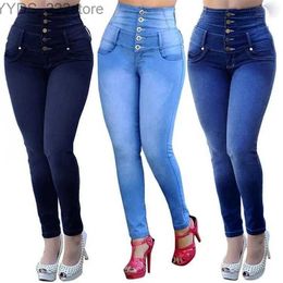 Jeans Jeans Jeans Cintura Alta Slim Stretch Flaco Lápiz Señoras Colombiano 240304