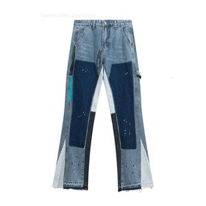 Jeans jeans hommes designer hommes pour femmes et rétro high street éclaboussé encre graffiti montage porter un pantalon tendance unisexe taille S-XLSML