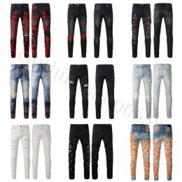 Jeans Jeans diseñador para hombres Jeans Skinny Men Jeans Pantalones negros Rip Denim Man Gray Disturación Slim Fit Stretch Motorcycle Bone Hallowee