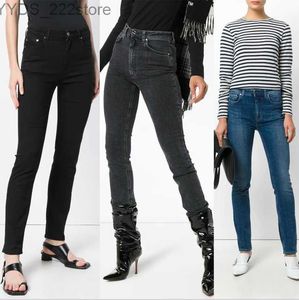 Jeans Jeans Nordic toteme jeans cintura alta elásticos Slim pequeños pies estrechos lápiz delgado 240304