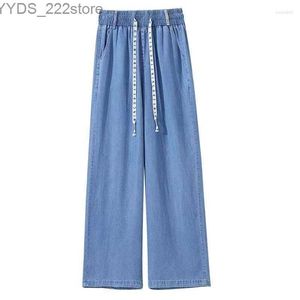 Jeans Jeans Slouchy Street chic Blauw Baggy Hoge taille Zacht Aangenaam Boyfriend Denim Wijde pijpen 240304