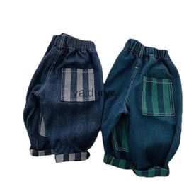 Jeans lawadka 9m-6 jaar herfst winter kinderen denim broek voor meisjes jongens nieuwe jeans hoge taille solide casual uit jeans broek H240508