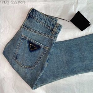 Jeans Luxe pJeans Merk Blauw Hoge taille Street wear Jean met wijde pijpen Vrouwelijke broek Recht denim 240304