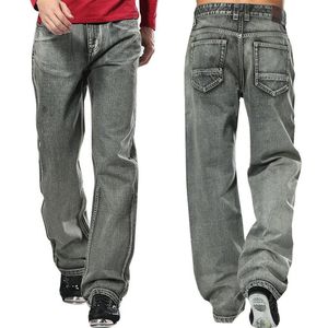Jeans Men 2020 Brand masculin Jeans Jeans de haute qualité Gray Mens rétro Baggy Hip Hop Loose Skateboard Denim Pantalon 28-48262Z
