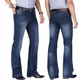 Jeans Hommes 2023 Hommes Modis Big Jeans évasés Boot Cut Jambe évasée Coupe ample Taille haute Homme Designer Classique Denim Jeans Pantalon F38z #