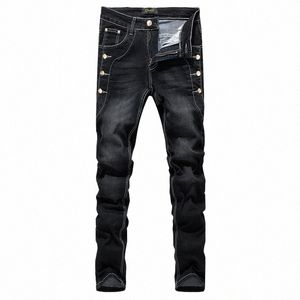 Jeans hommes 2023 nouveau Fi Style coréen haute rue coupe ajustée fesses persalité Vintage classique Denim pantalon grande taille pantalon n7X5 #
