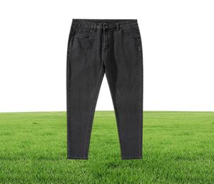 Jeans Men Black Moto Skinny Stretch Stretch Ripped Denim Pantalon Streetwear S Pure Color Elastic 2204087726409