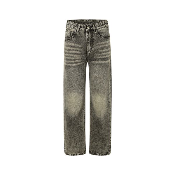 Jeans hommes Denim Cargo pantalon lavage couleur unie décontracté taille moyenne pantalon usage quotidien
