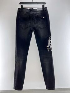 Jeans Hommes Designers Jean Hombre Pantalon Hommes Broderie Patchwork Déchiré Pour Tendance Marque Moto Pantalon Hommes Skinny 94