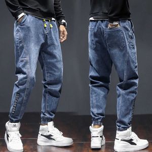 Jeans mannen mode merk harembroek losse man lente stijl rechte trend overalls hiphop high street mannen big size broek x0621