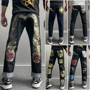 Jeans jeans pour hommes y2k streetwear pantalon décontracté punk lettre hip hop imprimé baggy harajuku pantalon denim droit t230110