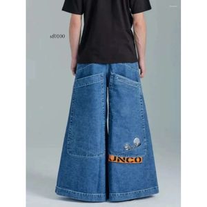 Jeans JNCO Baggy Y2K pour hommes, poches Hip Hop, pantalon en Denim bleu Vintage, pantalon large gothique Harajuku, Skateboard