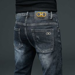 Jeans Homme Slim Fit Feet Stretch Pantalon Four Seasons 2022 High End Luxury European
