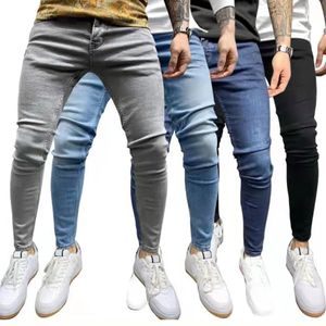 Jeans Heren Skinny Slim Fit Blauw Zwart Hip Hop Denim Broek Casual Jeans voor Heren Streetwear Casual Jean 240228