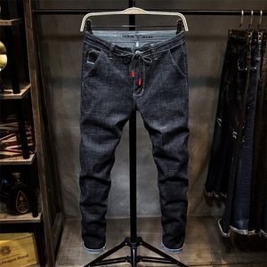 Jeans Hommes Skinny Lavé Casual Solide Noir Printemps Été Denim Jean Slim Rétro Droite Homme Qualité 201111