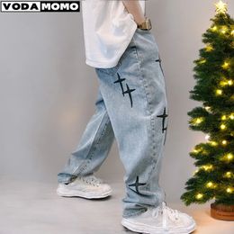 Jeans Men Wide Leg Cargo Pants hommes jeans Streetwear Baggy hommes lâche droit homme vêtements Y2K jeans Hip Hop Style homme pantalon 240111