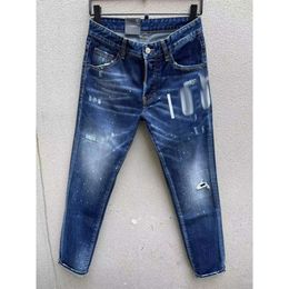 Jeans Heren Denim Gescheurde Jeans Voor Mannen Skinny Gebroken Italië Stijl Gat Fiets Motorfiets Hot Rock Revival Broek 919