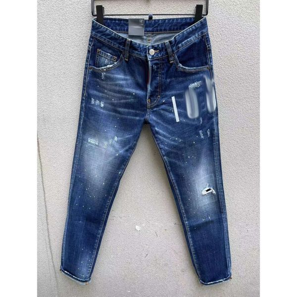 Jeans para hombre Denim Jeans rasgados para hombres Flacos Rotos Estilo italiano Agujero Bicicleta Motocicleta Hot Rock Revival Pantalones 919