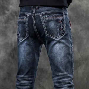 Jeans hommes Denim Stretch Slim décontracté pantalons à la mode petits pieds mode travail quotidien longue marque mâle 240227