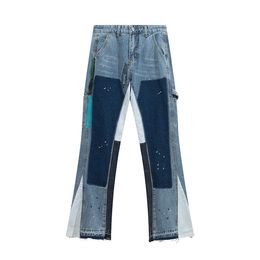 jeans pantalones vaqueros de diseñador para hombre diseñador de jeans para hombres para mujeres y hombres jeans retro de calle alta tinta salpicada montaje de graffiti ropa de calle pantalones vaqueros de tendencia unisex talla S-XL