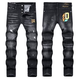 Jeans Badge en détresse en détresse skinny skinny jean créateur de mode slim fit lavé pantalon denim en denim lambris