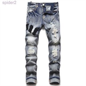 Jeans Mens for Men Skinny Middle Waited European Slim Fit Stripe Pantalon de créateur à la mode Jeans J4ZA