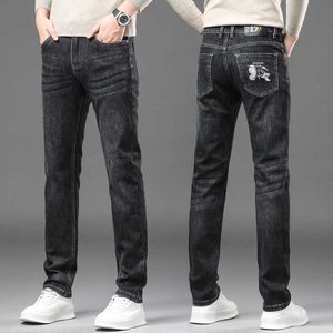 Jeans Jeans de créateur pour hommes, jeans haut de gamme, tube droit ample pour hommes, nouvelle tendance à la mode pour jeunes et d'âge moyen, élastique décontracté printemps automne style épais Q7F5