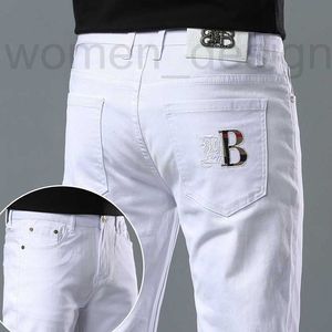 Jeans Jeans Jeans Designer Jeans Hommes Pantalon Hommes Printemps / Été Léger Luxe Édition Coréenne Mince Pieds Élastiques Slim Fit Coton Pur Blanc B Parent Pantalon LIVS