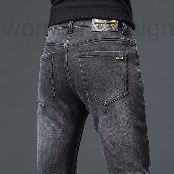 Jeans Mens Jeans designer Jeans Hommes Pantalon hommes Hong Kong Marque De Mode Slim Fit Pieds Pantalon Automne et Hiver Monstre Coréen Polyvalent Casual ZYH3
