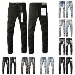 Jeans mens jeans tendances de mode en détresse en détresse noire déchirée de moto slim fit manes mode pantalon noir trou de denim tenue quotidienne l6