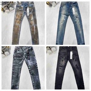 Jeans Hommes Violet Designer Mode Rue Hip Hop Alphabet Imprimer Patchwork Luxe Jeans Graffiti Déchiré Droit Regular Denim Rip Faded Wash Vintage