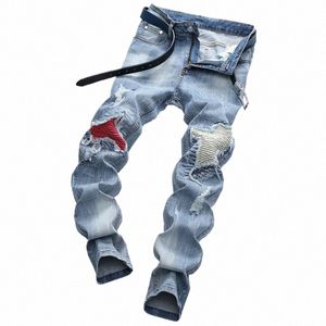 Jeans Heren Retro Kleding Medium bearHip Hop Straat Denim Distred D Effect Casual Fi Broek Plus Size r8aP #