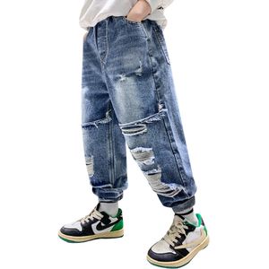 Jeans MODX Voor Jongen Big Hole Lente Herfst Kinderen Casual Stijl Kleding 6 8 10 12 14 230830