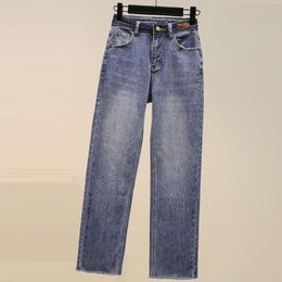 Jeans Monbeeph jean pour femme maman jean femme haute élastique grande taille XXL5XL jean Stretch femme lavé Denim haute qualité pantalon