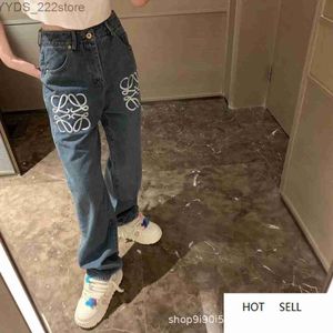 Jeans nouveau Design broderie Denim mince avec jambes larges look élégant et 240304