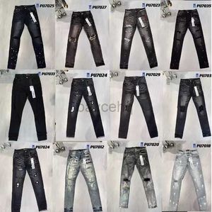 Jeans Nieuwe herenbroek Designer Jeans High Street Trend Zwart Slim Fit Biker Jeans Heren Stretchjeans met rechte pijpen Wit 240308