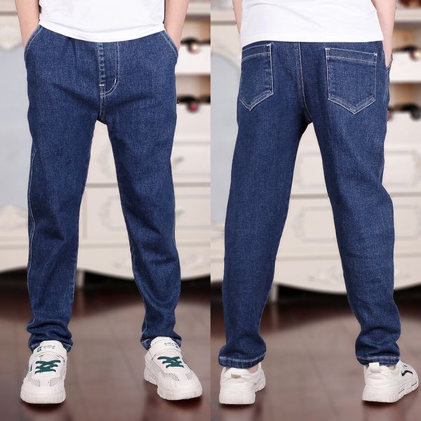 Jeans Jeans surdimensionnés pour garçons adolescents vêtements printemps décontracté solide taille élastique coton pantalons pour enfants de haute qualité 230904