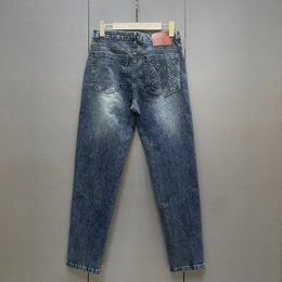 jeans broek designer jeans herenjeans slank passend nieuw trendy merk veelzijdige rechte broek borduurwerk quilten gescheurd merk vintage broek herenmode jeans M-4XL