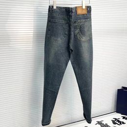 jeans pantalons jeans de créateur Jeans pour hommes coupe ajustée nouvelle marque à la mode pantalon droit polyvalent broderie quilting marque déchirée pantalon vintage 4 styles jeans de mode