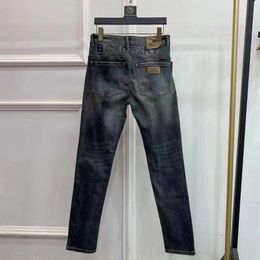 jeans broek designer jeans herenjeans slank passend nieuw trendy merk veelzijdig rechte broek borduurwerk quilten gescheurd merk vintage broek mode recht goed