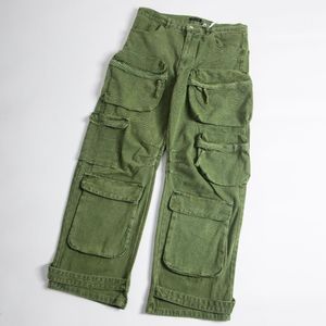 Pantalon jean pour homme et femme, pantalon de jogging délavé, bleu vert, 2024ss