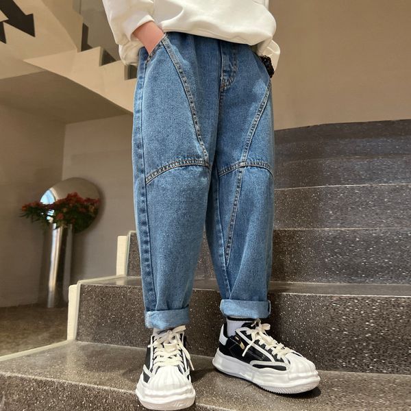Jeans Crayon jean pour enfants garçons Denim pantalon enfants école décontracté coton couleur unie vêtements printemps coréen adolescent pantalon 230223