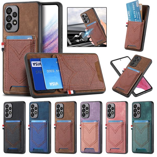 Jeans Pocket Design Shell Pour Samsung Galaxy A73 A82 M62 M32 A72 M14 A03 A70 A31 A41 M53 A70S F62 Fente Pour Carte Magnétique Étui Portefeuille