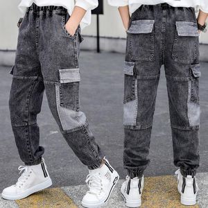 Jeans Imprimé Bouquet Foot Pantalons Enfants Joggers Cargo Garçons Poches Casual Techwear Enfants Salopettes Pantalons Pantalons De SurvêtementJeans