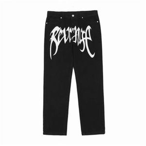 Jeans Punk Hip Hop Alfabet Druk Baggy Black Pants Men 2023 Nieuwe trend Rock Gothic Oversized Wide Leg broek Streetwear