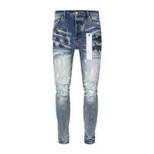 Jeans Paars Designerbroeken Herenjeans Heren Jeans Designerbroeken voor heren Zwart 223 Nieuwe stijl Borduren Zelfcultivatie en kleine voeten Mode Dames 148