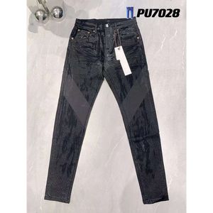 Jeans Paarse jeans heren man zwart recht ontwerp retro streetwear joggingbroek ontwerpers joggers broek biker slanke skinny denim broek