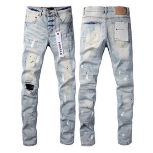 Jeans paarse mannen jeans ontwerper jeans heren skinny jeans luxe ontwerper denim pant benkeurde noodlijdende fietser zwart blauwe Jean Slim Fit motorfiets