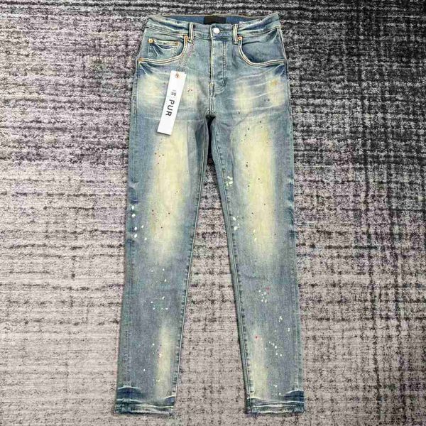 Jeans Purple Pants Pantalones Ripped Straight Regular Denim Tears Washed Old Long Hole 9DVG